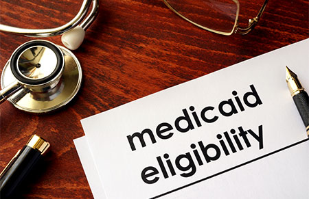 a couple of documents with that words 'Medicaid Eligibility' on them