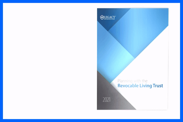 Booklet opening animation of our free requestable booklet Planning with the Revocable Living Trust