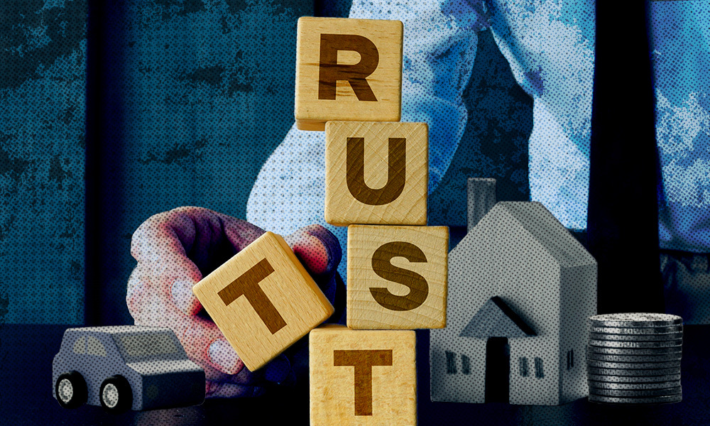 wooden blocks spelling out 'Trust'