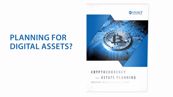 Booklet opening animation of our free requestable booklet 'Cryptocurrency and Estate Planning'