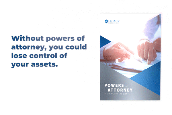 Booklet opening animation of our free requestable booklet 'Powers of Attorney - Planning for Life Events'