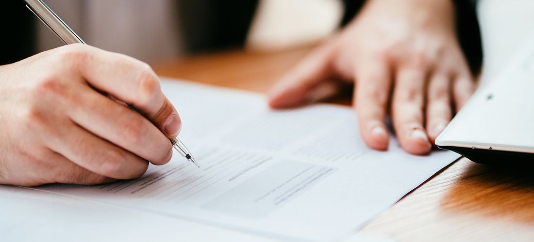 Advance Directives - Close up of filling out a form