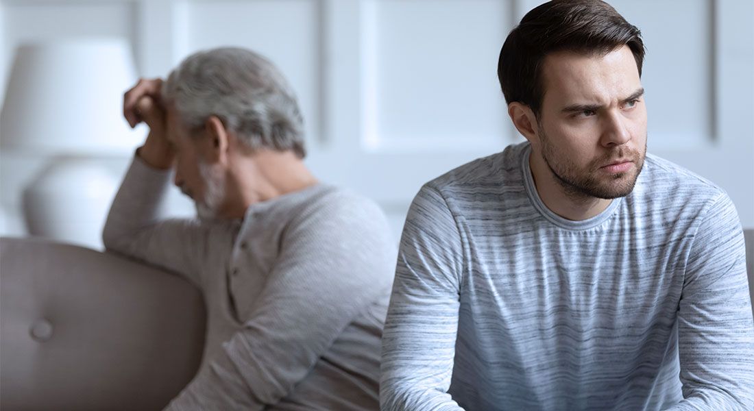 Father and son upset with each other