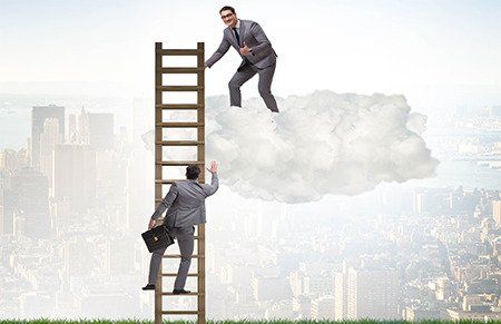 Climbing a ladder