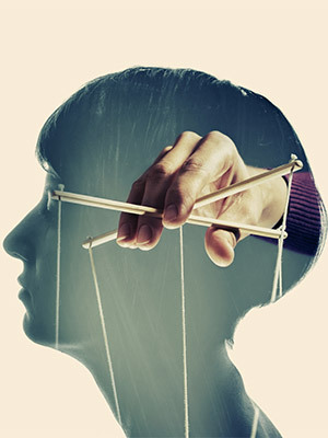 person thought of marionette manipulator inside their head