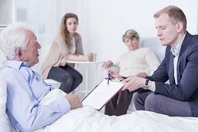 an attorney trying to influence a senior into signing documents