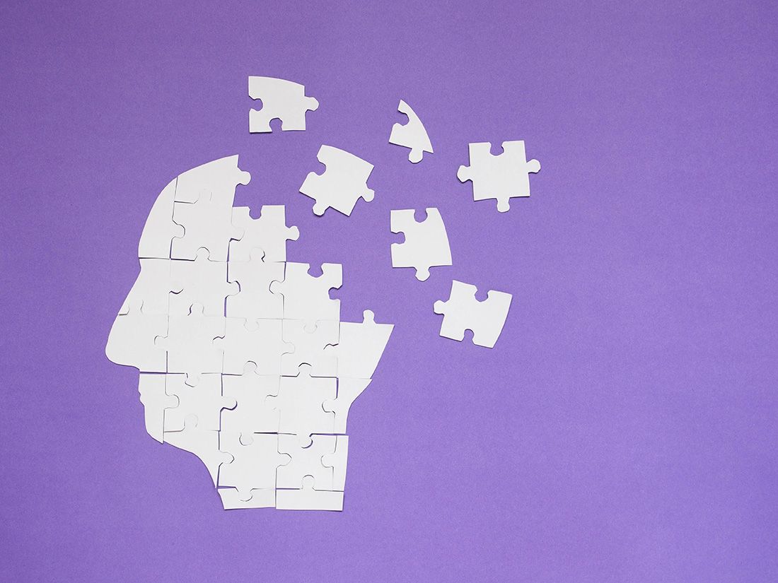 puzzle pieces shaped to look like a head