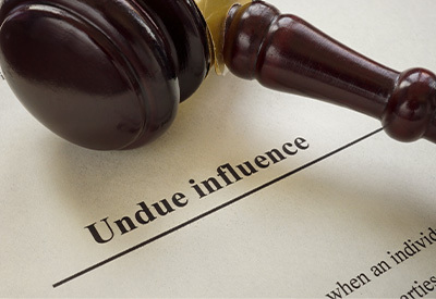 court document labeled with Undue influence