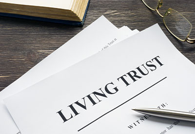 a living trust document on a desk