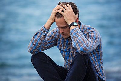 Stressed middle-aged man
