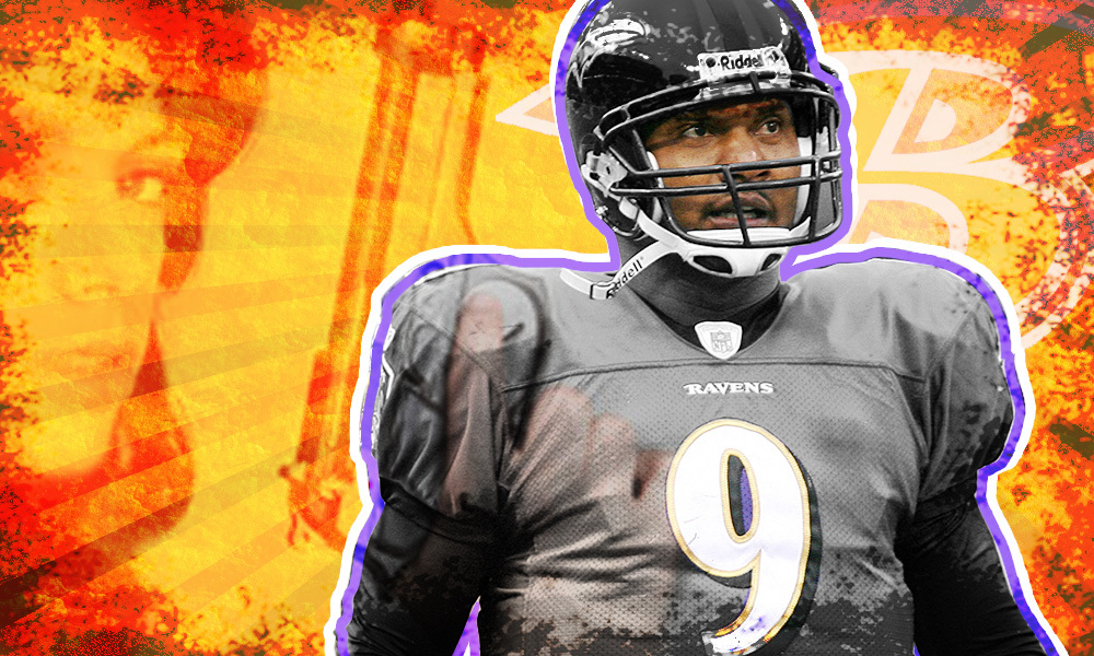 Steve McNair in his Ravens football uniform