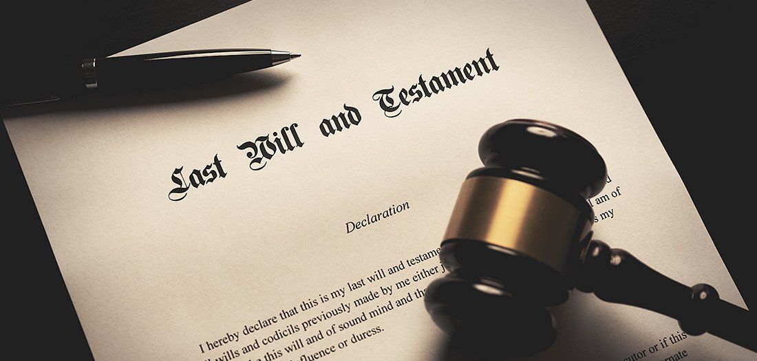 Last will and testament document