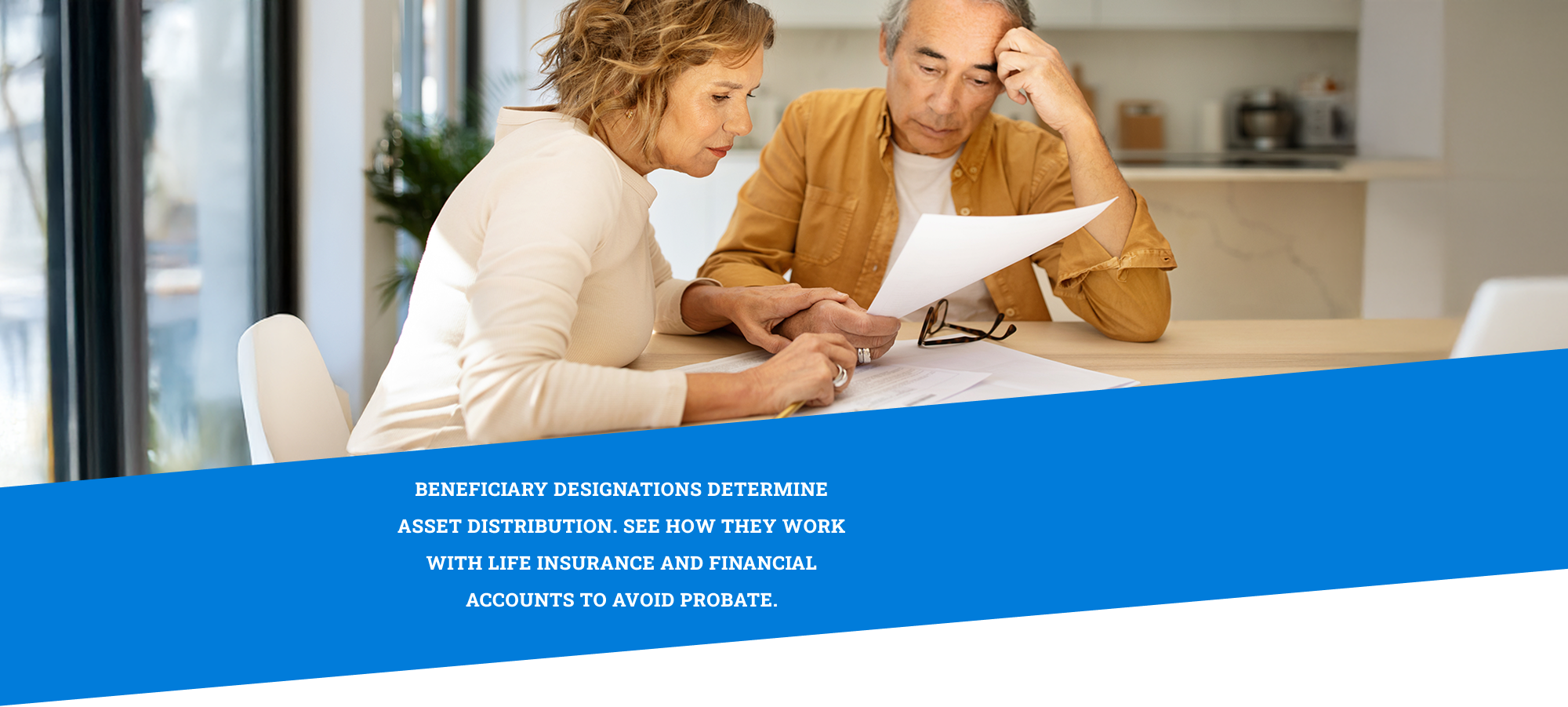 Senior couple reviewing estate planning documents