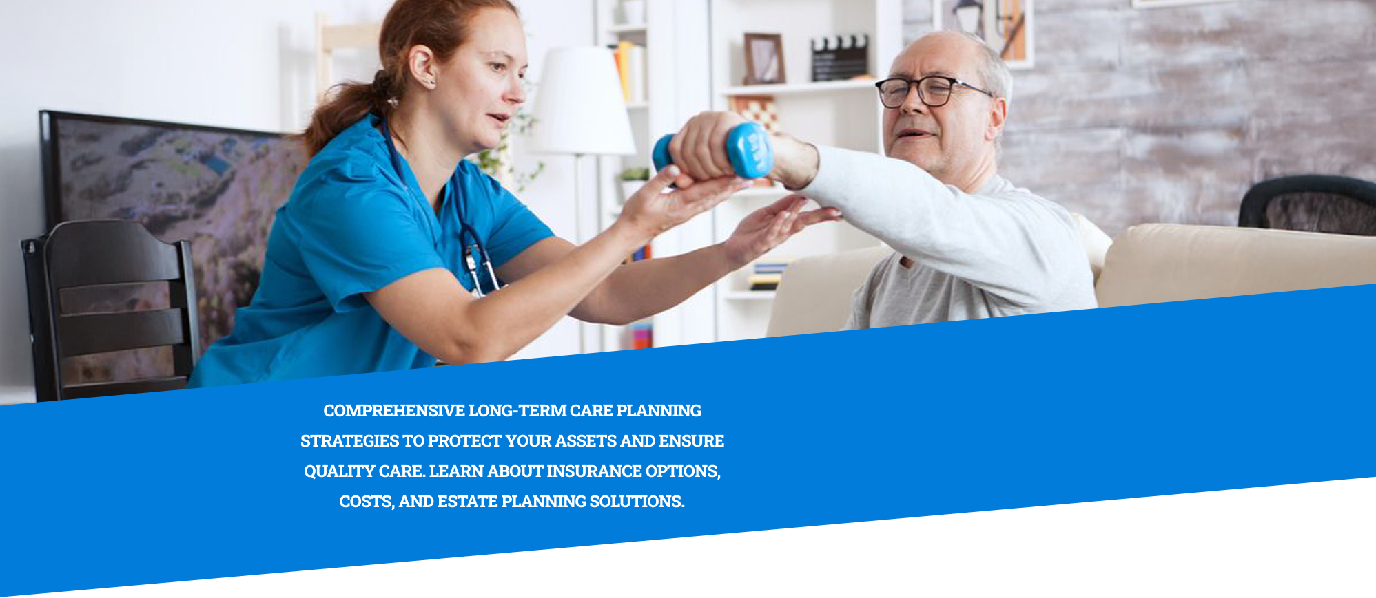 a nurse helping an elder excercise in home