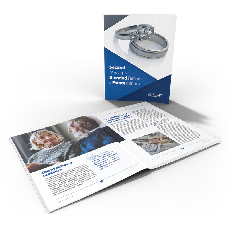 Graphic of our Second Marriages, Blended Families and Estate Planning booklet